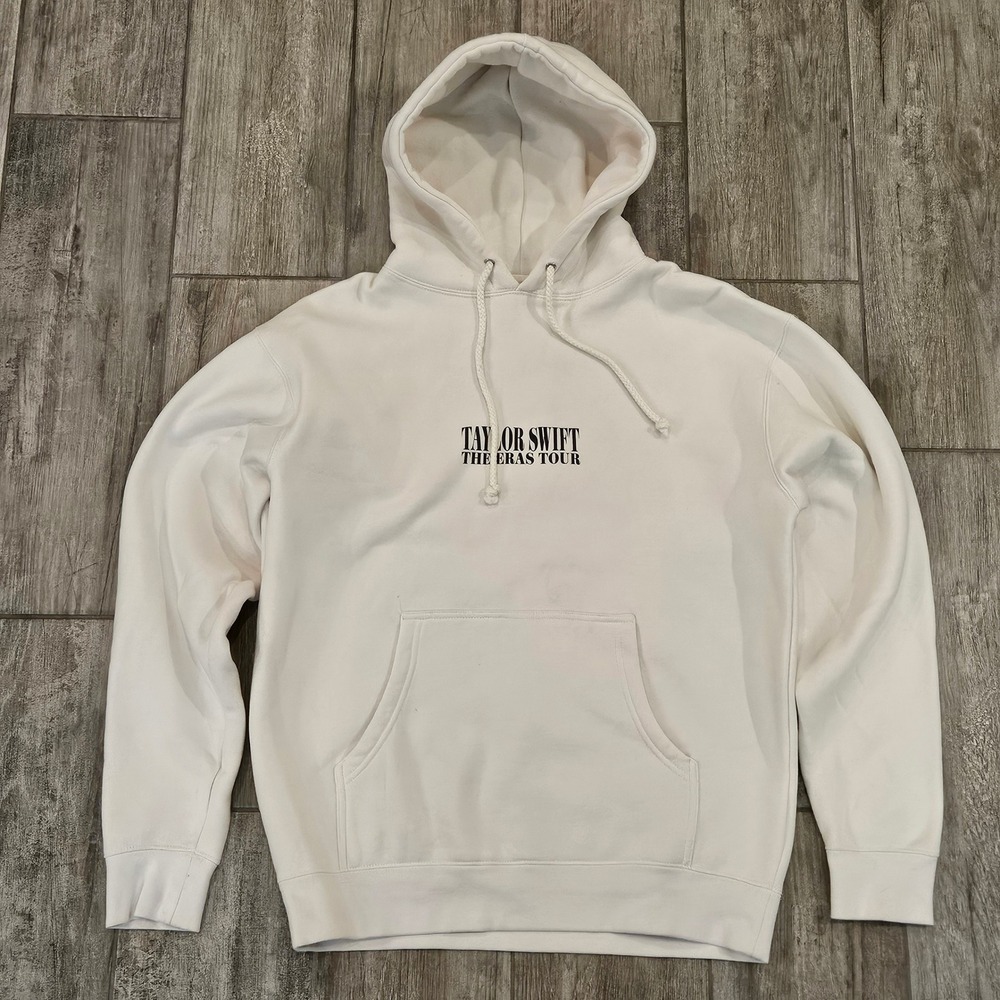 Taylor Swift The Eras Tour Hoodie Cream Size M Swiftie Concert Neutral Cozy